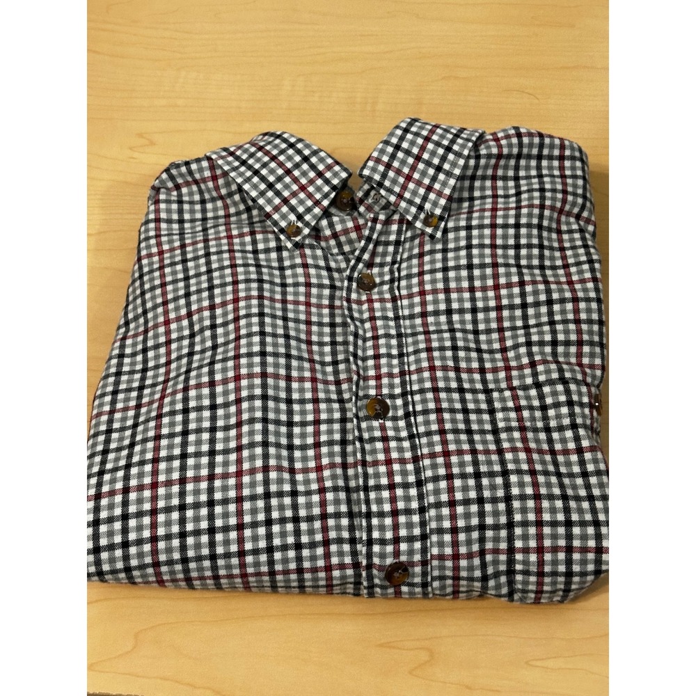 Orvis Mens Large Cotton Wool Blend Tattersall Plaid Button Down Shirt Portugal